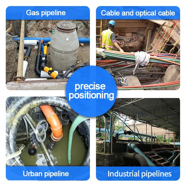 PQWT-GX700 detector de tuberías de agua subterránea, localizador de tuberías inalámbrico de presión, dispositivo de localización de cables