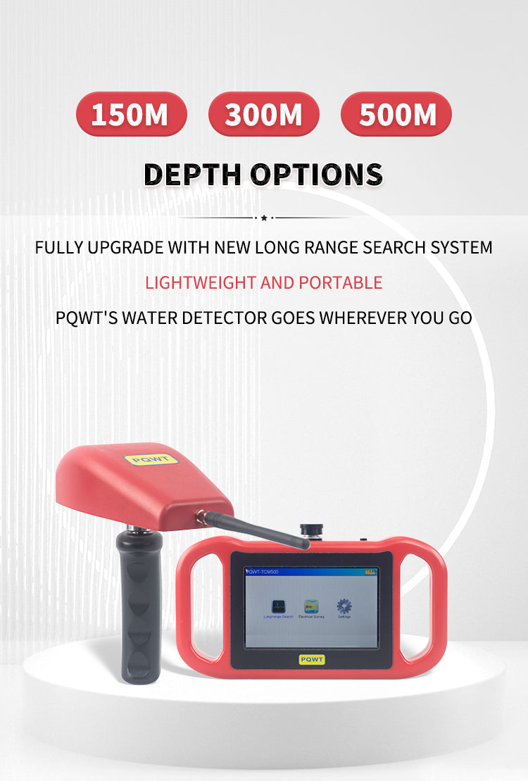 PQWT-TCM Geophysical Resistivity Meter Long Range Search Survey 500m Ground Water Finder Detector Underground