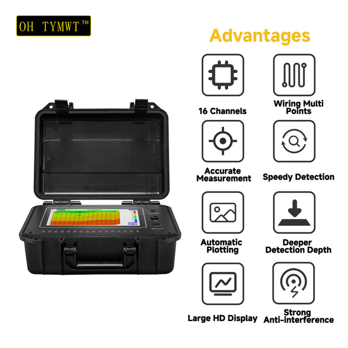 New TYM D Series 16 Channels Geophysical Survey Equipment 500m Well Water Detector Underground Finder